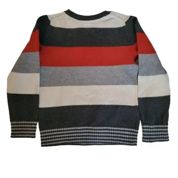 Esprit Kids Toddler Rusty Red Block Striped Crew Neck Pullover Knit Sweater 4T - Picture 4 of 12